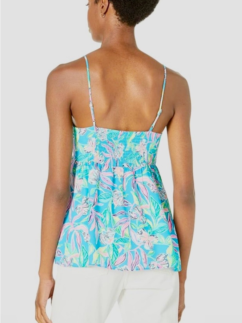 Lilly Pulitzer NWT Turquoise Floral Print Cadie Cami - Picture 4 of 13